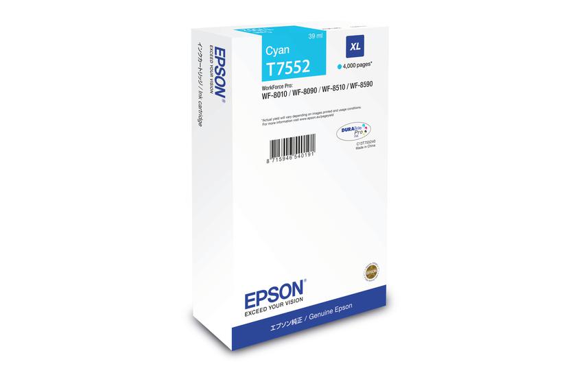 Epson T7552 - XL-storlek - cyan - original - bl&auml;ckpatron