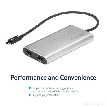 StarTech.com Thunderbolt 3 to Dual HDMI 2.0 Adapter