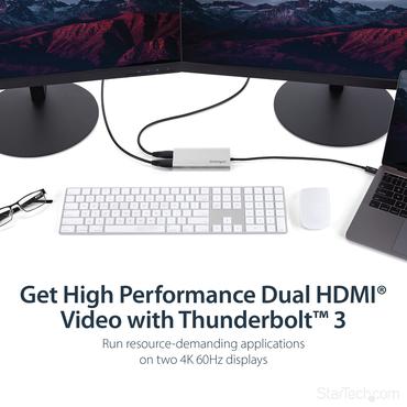 StarTech.com Thunderbolt 3 to Dual HDMI 2.0 Adapter