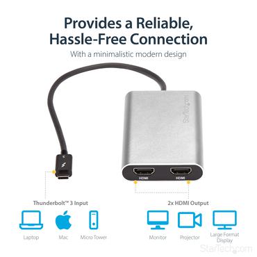 StarTech.com Thunderbolt 3 to Dual HDMI 2.0 Adapter