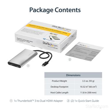 StarTech.com Thunderbolt 3 to Dual HDMI 2.0 Adapter