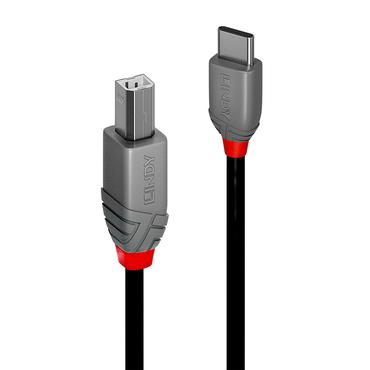 Lindy 36940 USB-kabel USB 2.0 0,5 m USB C USB B Sort
