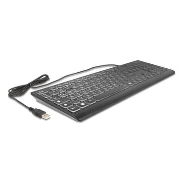 Delock - tastatur - wired 1.5 m, with XXL letters - QWERTZ - tysk - sort Indgangsudstyr