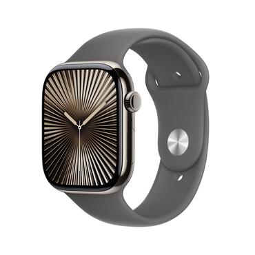 Apple Watch Series 10 (GPS + Cellular) - naturlig titan - smart klocka med sportband - klippgr&aring; - 64 GB