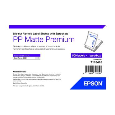 Epson Premium - udstansede fanfold-mærkater med kædehjul - mat - 500 etikette(r) - 203 x 305 mm