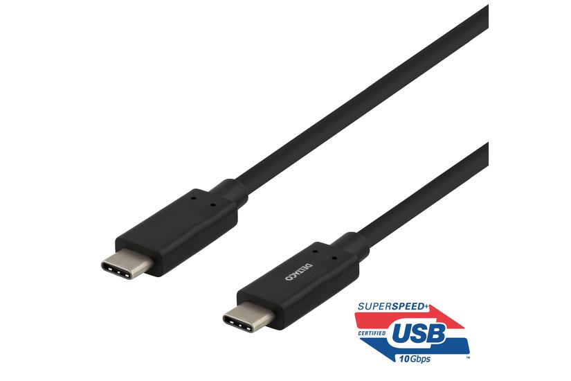 DELTACO USBC-1122M - USB typ C-kabel - 24 pin USB-C till 24 pin USB-C - 1 m