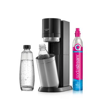 SodaStream E-DUO Metal, Plast Sort, Rustfrit stål