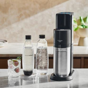 SodaStream E-DUO Metal, Plast Sort, Rustfrit stål