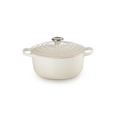 Le Creuset Signature Roaster round 22cm Meringue creme (21177227164430)