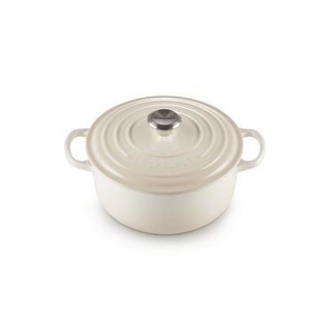 Le Creuset Signature Roaster round 22cm Meringue creme (21177227164430)