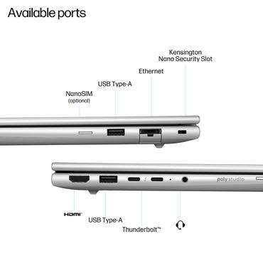 HP EliteBook 6 G1i AI Intel Core Ultra 5 225U Laptop 35,6 cm (14") WUXGA 24 GB DDR5-SDRAM 512 GB SSD Wi-Fi 7 (802.11be) Windows 11 Pro AI PC Sølv