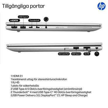 HP EliteBook 6 G1i AI Intel Core Ultra 5 225U Laptop 35,6 cm (14") WUXGA 24 GB DDR5-SDRAM 512 GB SSD Wi-Fi 7 (802.11be) Windows 11 Pro AI PC Sølv