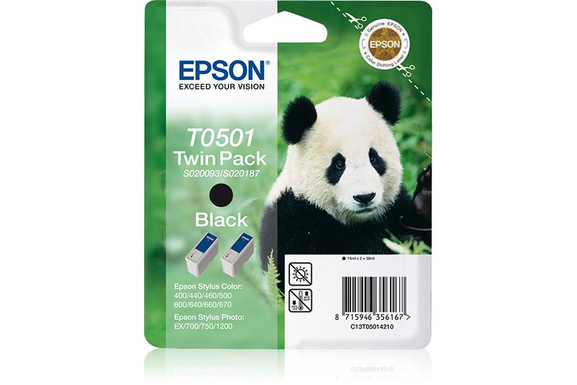 Epson T0501 Twin Pack - 2-pack - svart - original - bl&auml;ckpatron