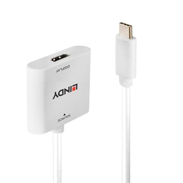 Lindy 43339 videokabel adapter 0,1 m USB Type-C HDMI Hvid