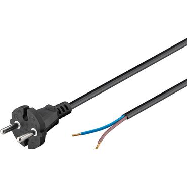 goobay - str&ouml;mkabel - CEE 7/17 till blank tr&aring;d - 7.5 m