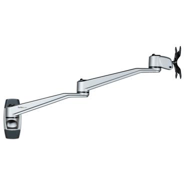 StarTech.com Wall Mount Monitor Arm, Articulating Ergonomic VESA Wall Mount Monitor Arm, 20" (52cm) Long , Single 34" Display up to 30.9lb/14kg, Swivel/Tilt/Rotate, Adjustable Screen Mount - Cable Management clips (ARMWALLDSLP) konsol - justerbar arm - f&ouml;r LCD-display - silver
