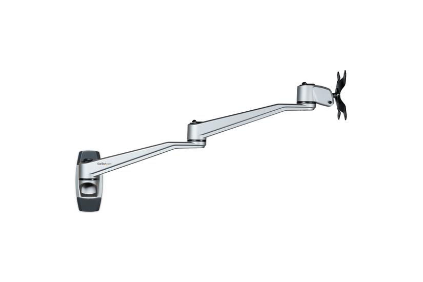 StarTech.com Wall Mount Monitor Arm, Articulating Ergonomic VESA Wall Mount Monitor Arm, 20" (52cm) Long , Single 34" Display up to 30.9lb/14kg, Swivel/Tilt/Rotate, Adjustable Screen Mount - Cable Management clips (ARMWALLDSLP) konsol - justerbar arm - f&ouml;r LCD-display - silver