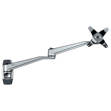 StarTech.com Wall Mount Monitor Arm, Articulating Ergonomic VESA Wall Mount Monitor Arm, 20" (52cm) Long , Single 34" Display up to 30.9lb/14kg, Swivel/Tilt/Rotate, Adjustable Screen Mount - Cable Management clips (ARMWALLDSLP) konsol - justerbar arm - f&ouml;r LCD-display - silver