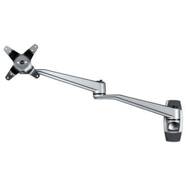 StarTech.com Wall Mount Monitor Arm, Articulating Ergonomic VESA Wall Mount Monitor Arm, 20" (52cm) Long , Single 34" Display up to 30.9lb/14kg, Swivel/Tilt/Rotate, Adjustable Screen Mount - Cable Management clips (ARMWALLDSLP) konsol - justerbar arm - f&ouml;r LCD-display - silver