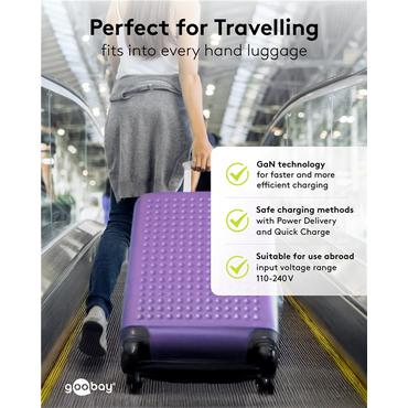 Goobay 75335 oplader til mobil enhed Universel Sort Vekselstr&oslash;m Hurtig opladning Indend&oslash;rs