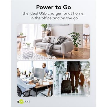 Goobay 75335 oplader til mobil enhed Universel Sort Vekselstr&oslash;m Hurtig opladning Indend&oslash;rs