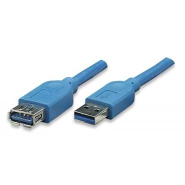 Techly ICOC-U3-AA-30-EX USB-kabel USB 3.2 Gen 1 (3.1 Gen 1) 3 m USB A Bl&aring;