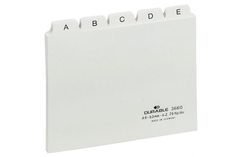 Durable 366002 faneskiller Alfabetisk faneindeks PVC Hvid