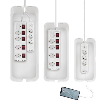 LogiLink KAB0078 kabelorganisator Universel Kabelboks Hvid 3 stk