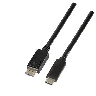 LogiLink UA0336 videokabel adapter 3 m USB Type-C DisplayPort Sort