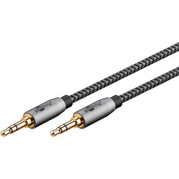 Audio Connection Cable AUX, 3.5 mm Stereo, 0.5 m, Sharkskin Grey