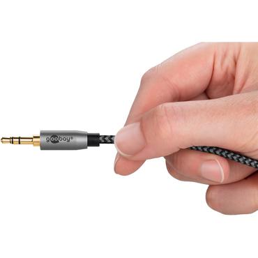 Audio Connection Cable AUX, 3.5 mm Stereo, 0.5 m, Sharkskin Grey