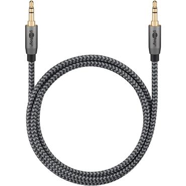 Audio Connection Cable AUX, 3.5 mm Stereo, 0.5 m, Sharkskin Grey