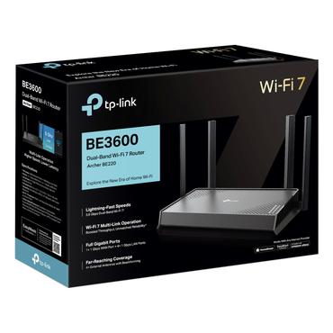 TP-Link Archer BE220 tr&aring;dl&oslash;s router Gigabit Ethernet Dual-band (2,4 GHz / 5 GHz) Sort