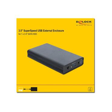 Delock External Enclosure for 3.5" SATA HDD with SuperSpeed USB (USB 3.1 Gen 1)