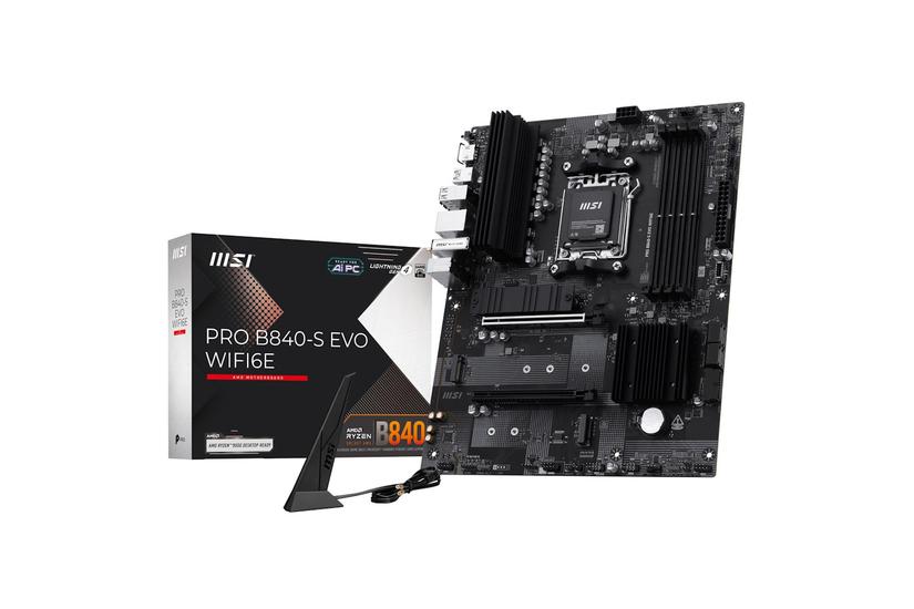 MSI Bundkort - AMD B840 - Sokkel AM5 - ATX - DDR5-SDRAM - 2,5 Gigabit Ethernet - 256 GB