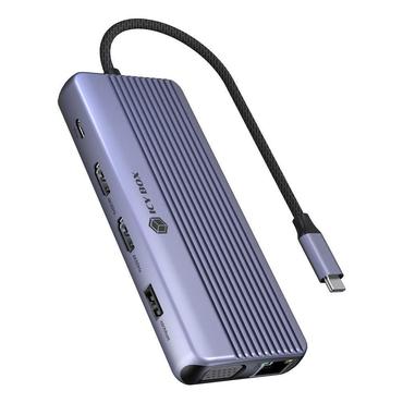 ICY BOX IB-DK4062-CPD Ledningsf&oslash;rt USB 3.2 Gen 1 (3.1 Gen 1) Type-C Anthracit