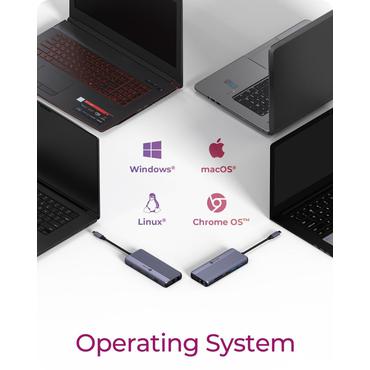 ICY BOX IB-DK4062-CPD Ledningsf&oslash;rt USB 3.2 Gen 1 (3.1 Gen 1) Type-C Anthracit