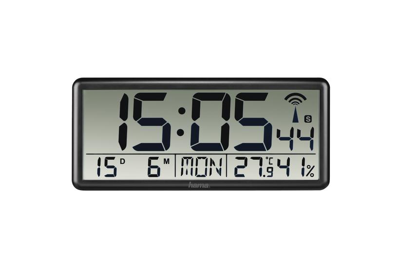 jumbo digital radio wall clock black