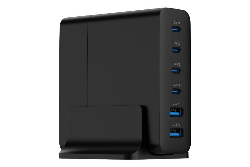 Gembird TA-UC-2A4C-PD75-01-BK oplader til mobil enhed Universel Sort Vekselstrøm Hurtig opladning Indendørs