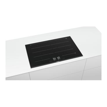 Bosch Serie | 8 PXY875KW1E induktions kogeplade - 80 cm - sort - keramik facetteret front og bagpynt, - med rustfrit stål-sidepynt