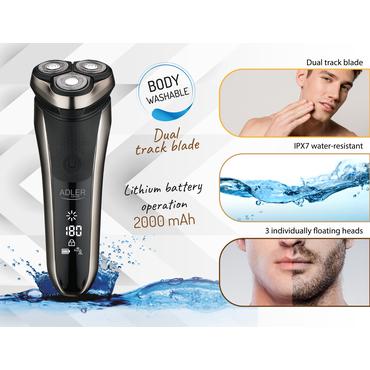 Adler AD 2933 barbermaskine til ham Folie shaver Trimmer Sort