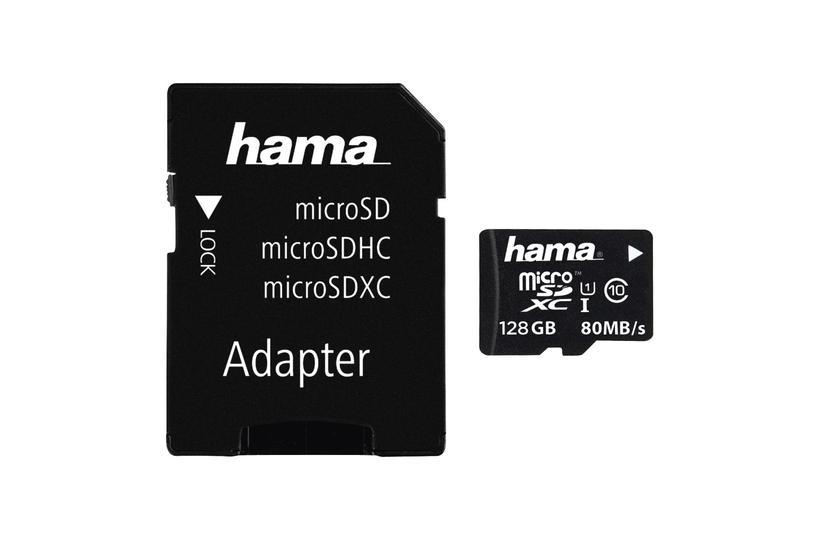 Hama 124158 microSDXC Class 10 UHS-I 128GB inkl. Adpater