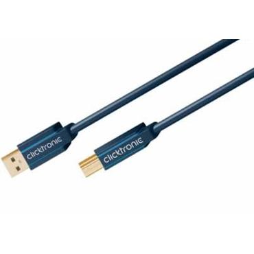 ClickTronic 1.8m USB3.0 A - B m/m USB-kabel USB 3.2 Gen 1 (3.1 Gen 1) 1,8 m USB A USB B Bl&aring;