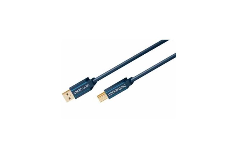 ClickTronic 1.8m USB3.0 A - B m/m USB-kabel USB 3.2 Gen 1 (3.1 Gen 1) 1,8 m USB A USB B Bl&aring;