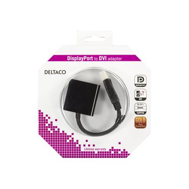 DELTACO DisplayPort til DVI-I 0.2 m