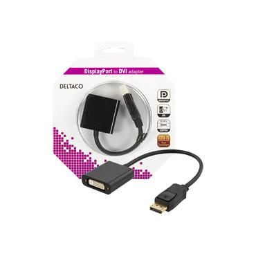 DELTACO DisplayPort til DVI-I 0.2 m