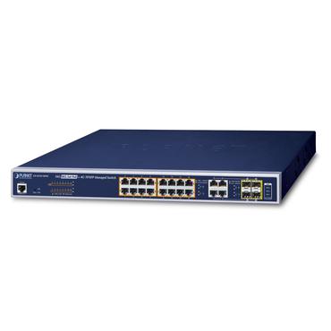PLANET GS-4210-16P4C netværksswitch Administreret L2/L4 Gigabit Ethernet (10/100/1000) Strøm over Ethernet (PoE) 1U Blå