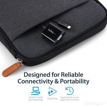 StarTech.com USB-C- till VGA-adapter - USB/VGA-adapter - 24 pin USB-C till HD-15 (VGA) - 18 cm