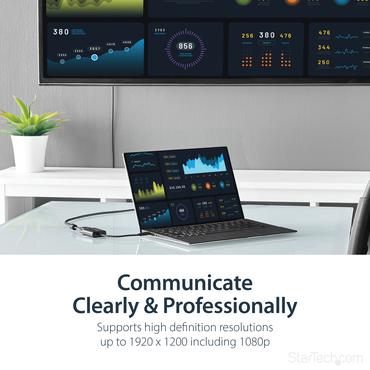 StarTech.com USB-C- till VGA-adapter - USB/VGA-adapter - 24 pin USB-C till HD-15 (VGA) - 18 cm