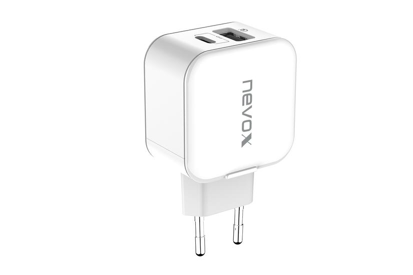 Nevox Homecharger str&ouml;mf&ouml;rs&ouml;rjningsadapter - USB, USB-C - 18 Watt